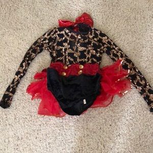 Red black and gold shiny Jazz costume